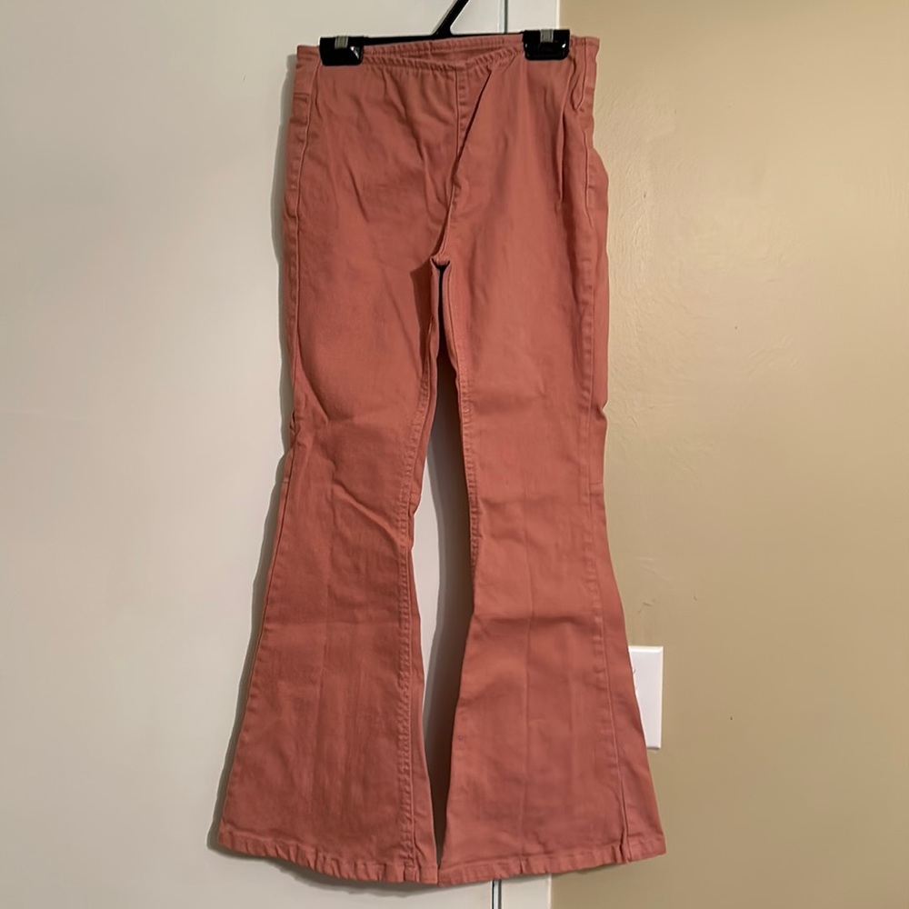 Girls light pink flares